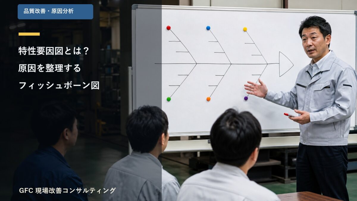 特性要因図で原因を整理する製造現場の管理者