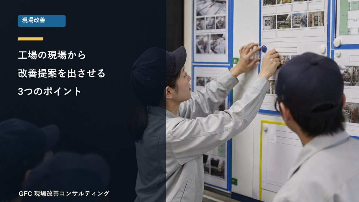 改善提案を共有する製造現場のチーム