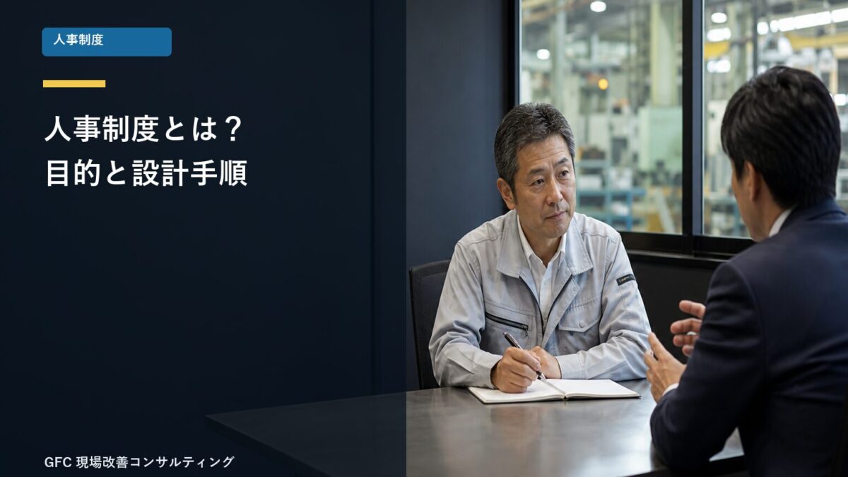 人事制度の目的と設計手順を検討する製造業のチーム