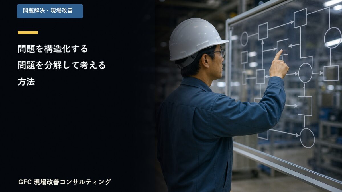 工程の関係を示す構造図を確認する製造現場の担当者