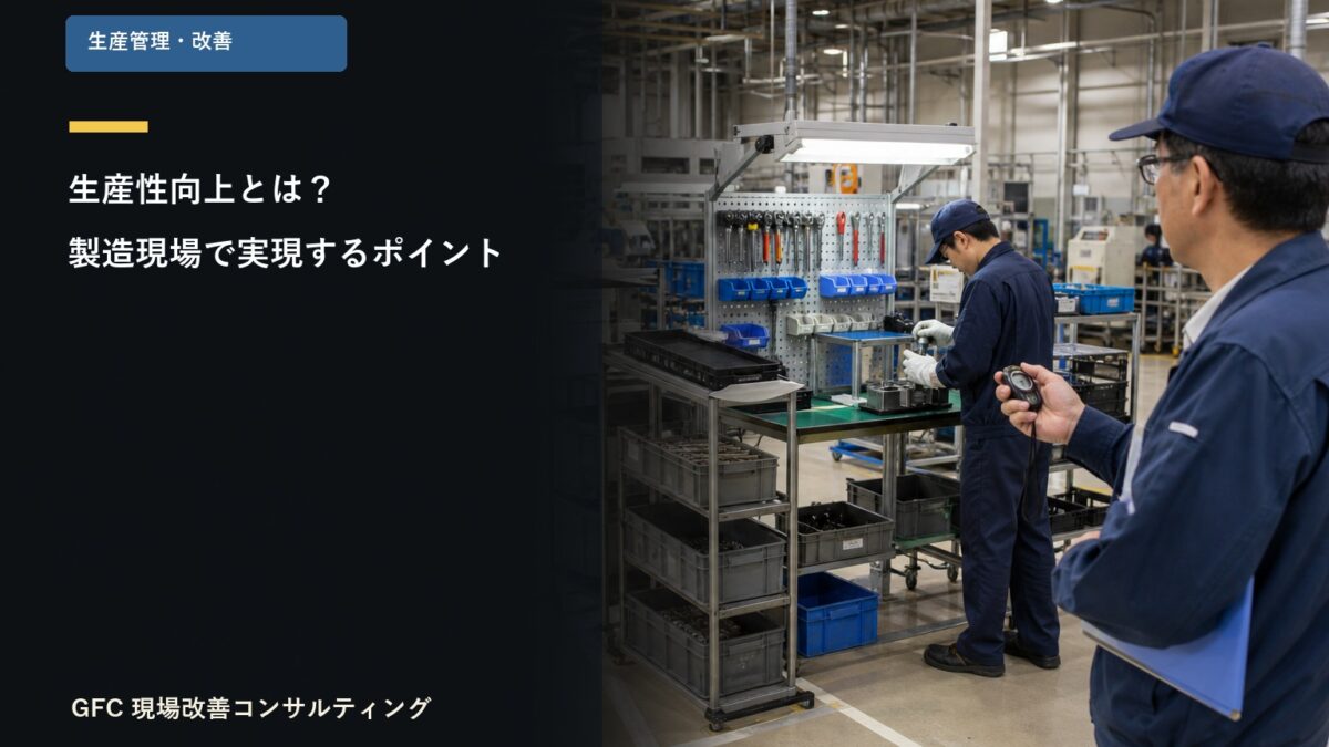 作業時間を確認して生産性向上を進める製造現場の管理者