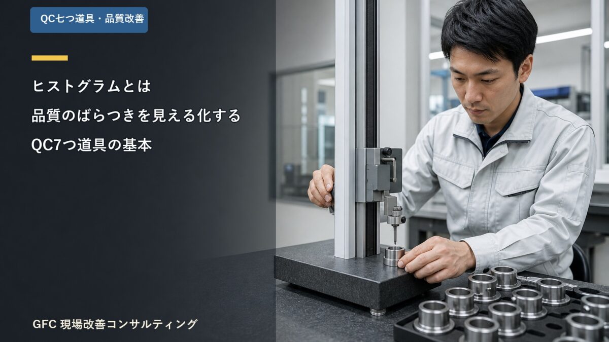 高さ測定器で加工部品を測定する製造現場の品質担当者
