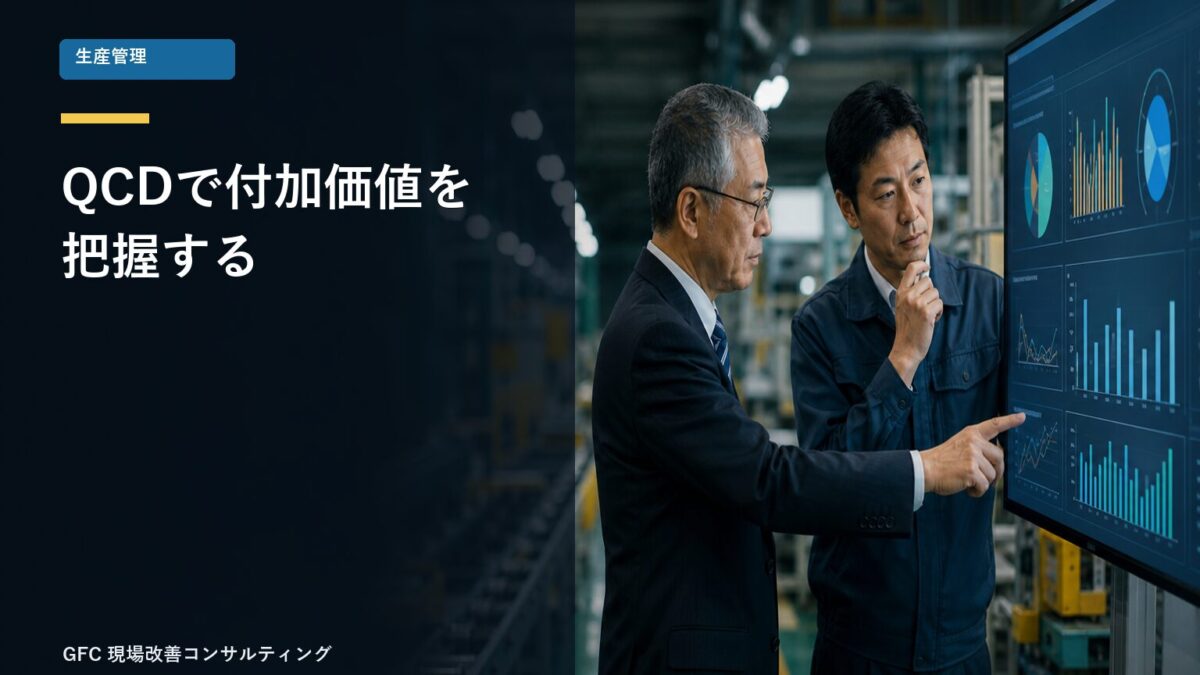 QCD指標を確認し生産管理を行う製造現場の管理者