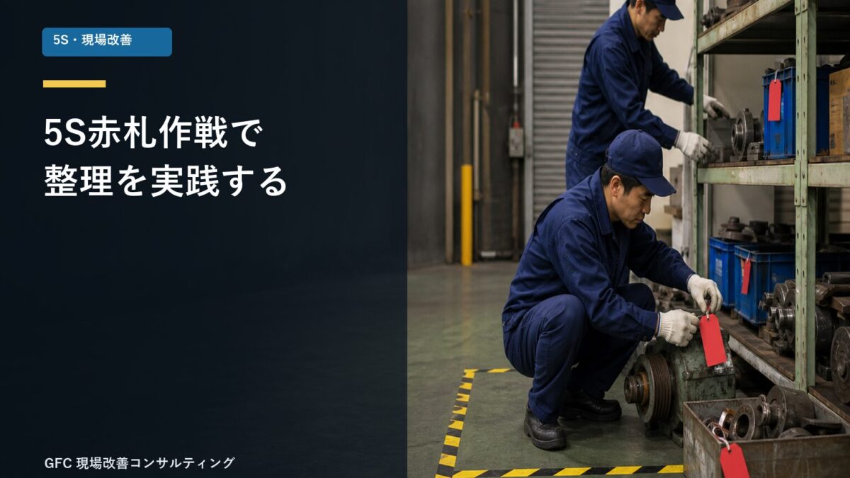 赤札を使って整理を進める製造現場の5S活動