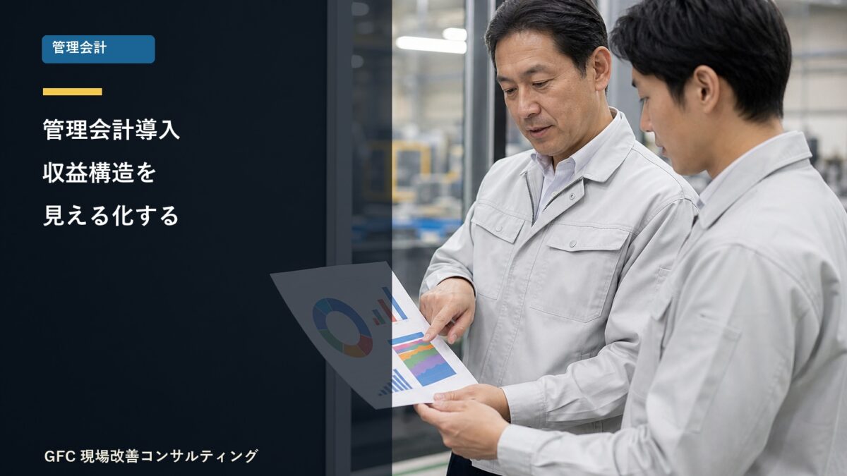 収益構造を確認する製造業の経営者と管理者