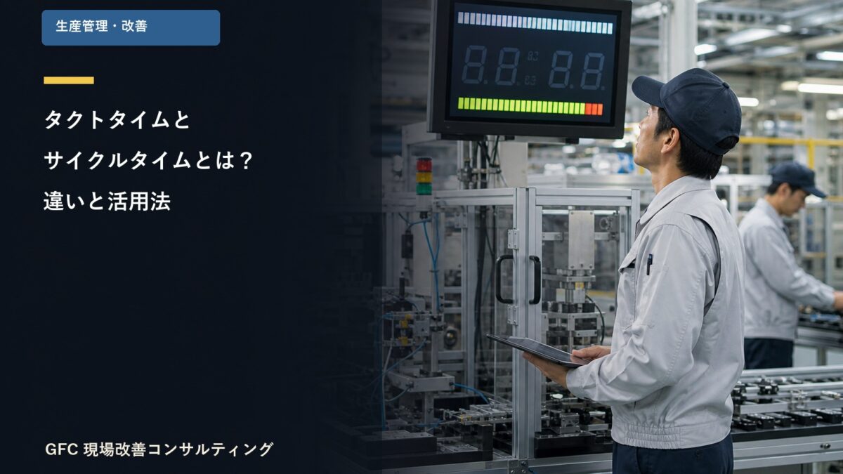 生産ラインのタクト表示を確認する製造現場の管理者