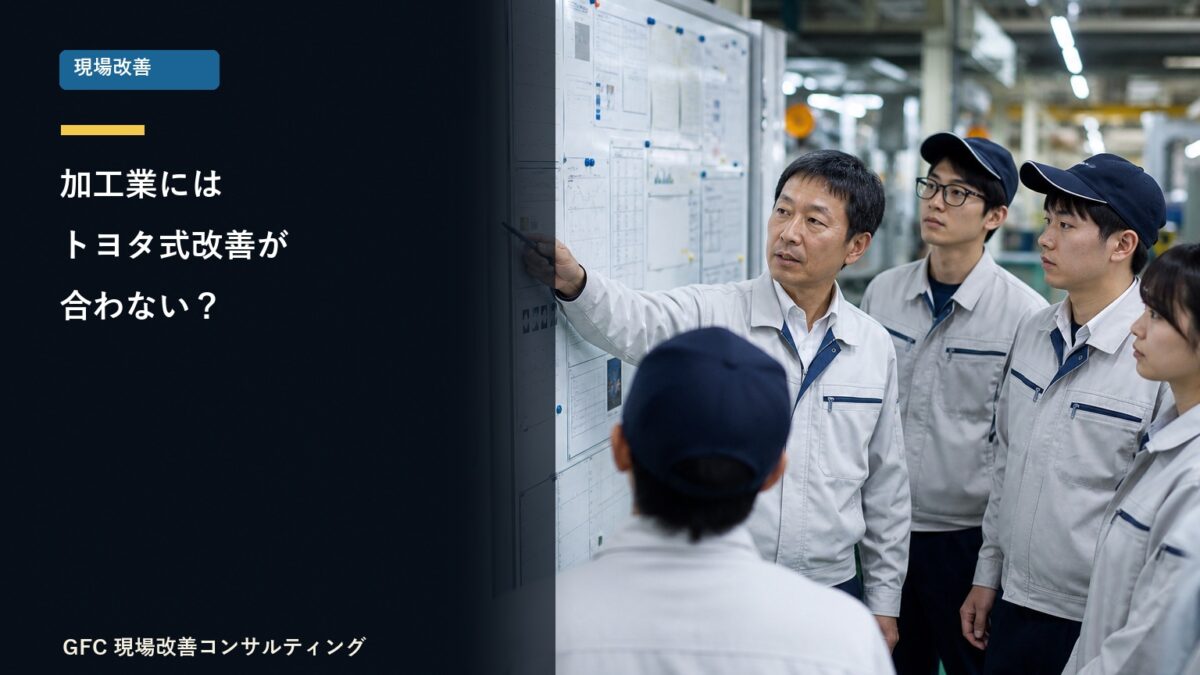 改善の進め方を話し合う製造現場のチーム